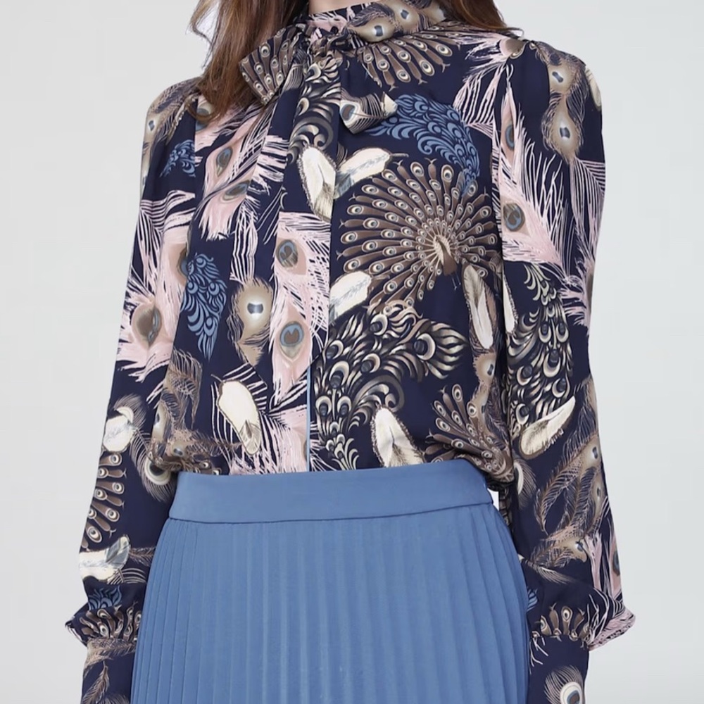 Peacock Feather Print Blouse